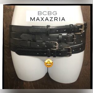 BCBG Black Multi Buckle Size Small